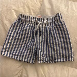 Cat & Jack Blue and White Athletic Striped swim Shorts